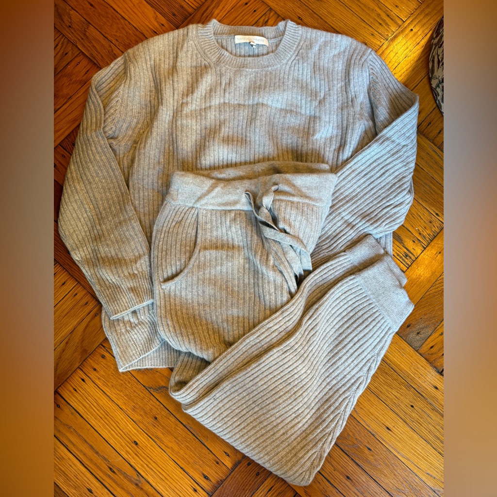 Naked Cashmere Ribbed Knit Set Sweater + Pants Size Xs